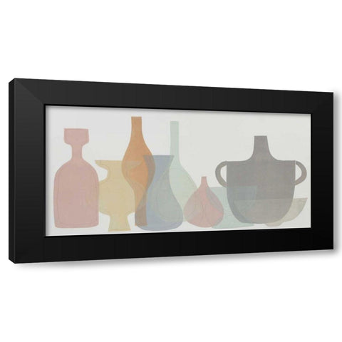 Soft Pottery Shapes II Black Modern Wood Framed Art Print by Delamater, Rob