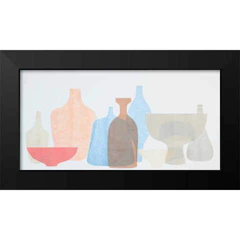 Sweet Pottery Shapes II Black Modern Wood Framed Art Print by Delamater, Rob