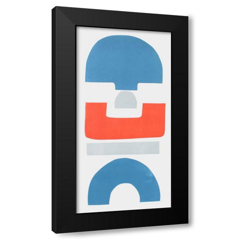 Primary Tribal Shapes I Black Modern Wood Framed Art Print with Double Matting by Delamater, Rob