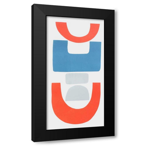 Primary Tribal Shapes II Black Modern Wood Framed Art Print by Delamater, Rob