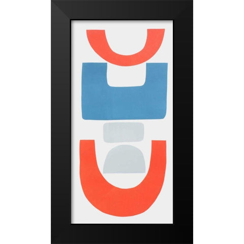 Primary Tribal Shapes II Black Modern Wood Framed Art Print by Delamater, Rob