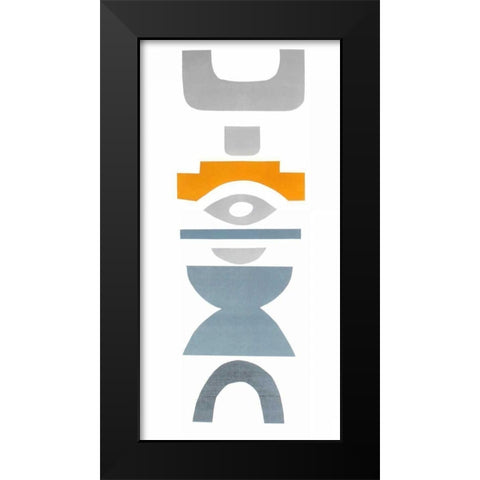 Primary Tribal Shapes V Black Modern Wood Framed Art Print by Delamater, Rob