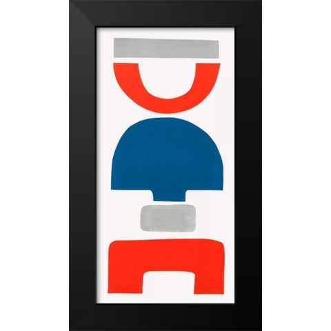 Primary Tribal Shapes VII Black Modern Wood Framed Art Print by Delamater, Rob