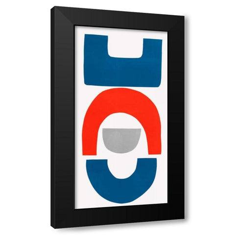 Primary Tribal Shapes VIII Black Modern Wood Framed Art Print by Delamater, Rob