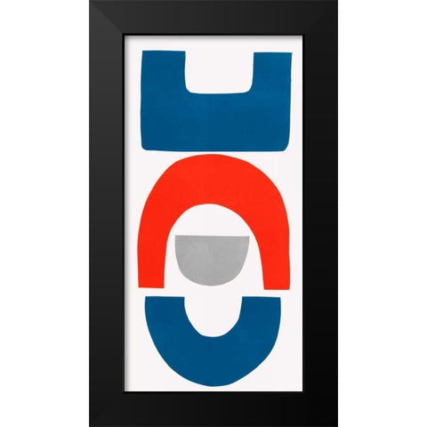Primary Tribal Shapes VIII Black Modern Wood Framed Art Print by Delamater, Rob