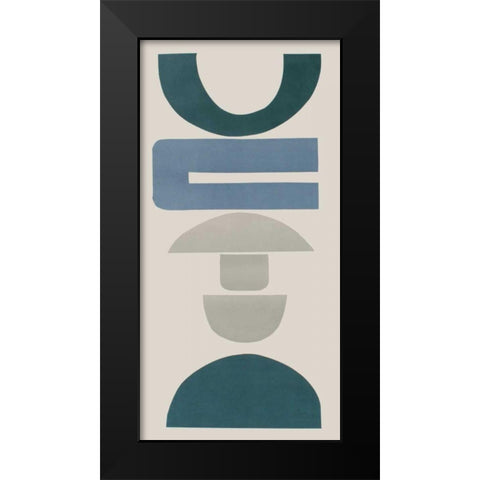 Primary Tribal Shapes IX Black Modern Wood Framed Art Print by Delamater, Rob