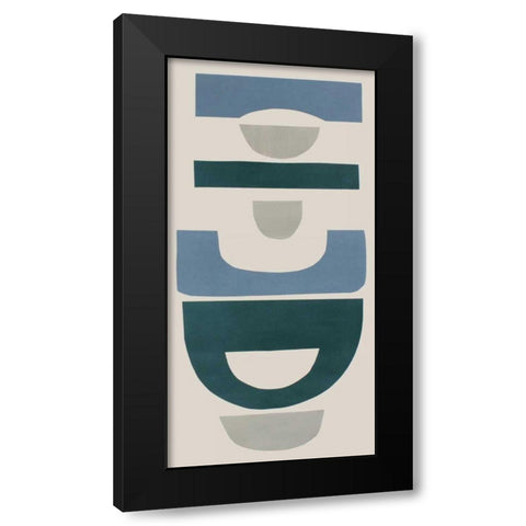 Primary Tribal Shapes X Black Modern Wood Framed Art Print with Double Matting by Delamater, Rob
