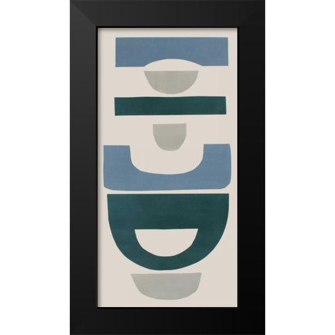 Primary Tribal Shapes X Black Modern Wood Framed Art Print by Delamater, Rob
