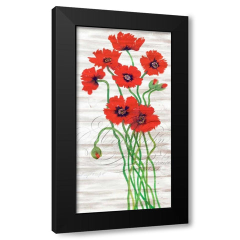 Red Poppy Panel I Black Modern Wood Framed Art Print with Double Matting by OToole, Tim