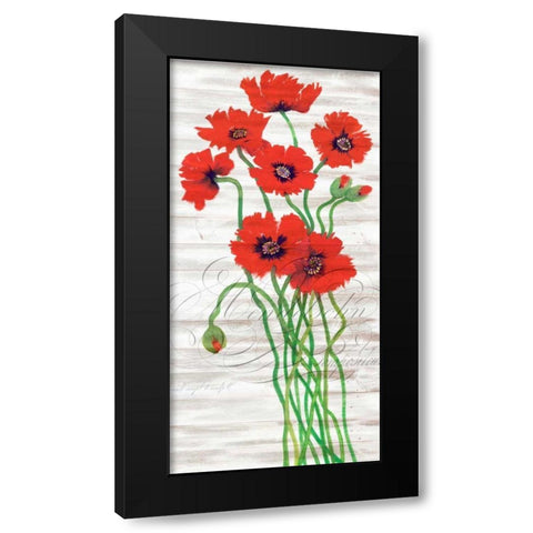 Red Poppy Panel I Black Modern Wood Framed Art Print by OToole, Tim