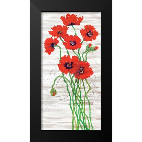 Red Poppy Panel I Black Modern Wood Framed Art Print by OToole, Tim