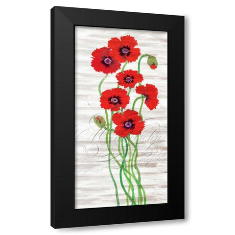 Red Poppy Panel II Black Modern Wood Framed Art Print with Double Matting by OToole, Tim