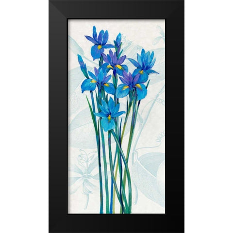 Blue Iris Panel I Black Modern Wood Framed Art Print by OToole, Tim