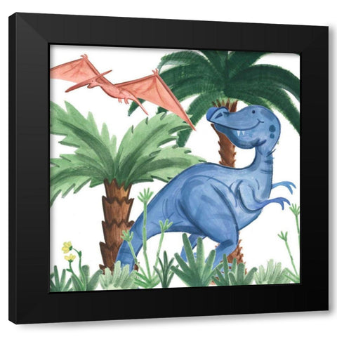 Dino Buddies I Black Modern Wood Framed Art Print with Double Matting by Douglas, Jamie