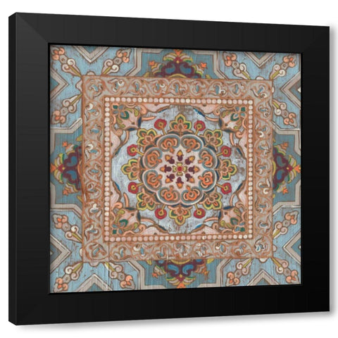 Boho Textile II Black Modern Wood Framed Art Print by Vess, June Erica