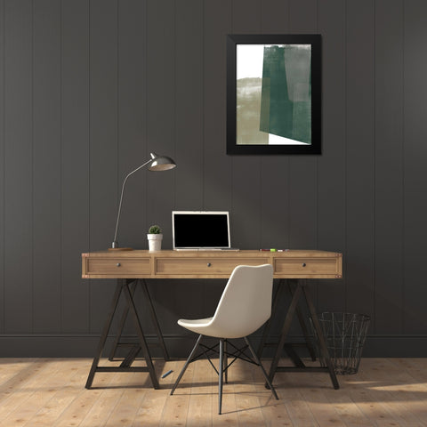 Verdant Geometry I Black Modern Wood Framed Art Print by Vess, June Erica