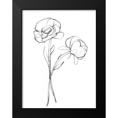 Stem Contour I Black Modern Wood Framed Art Print by Goldberger, Jennifer