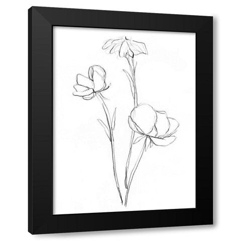 Stem Contour II Black Modern Wood Framed Art Print with Double Matting by Goldberger, Jennifer
