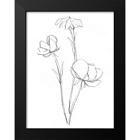 Stem Contour II Black Modern Wood Framed Art Print by Goldberger, Jennifer