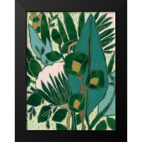Bottle Glass Garden I Black Modern Wood Framed Art Print by Vess, June Erica