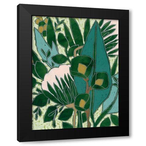 Bottle Glass Garden I Black Modern Wood Framed Art Print with Double Matting by Vess, June Erica