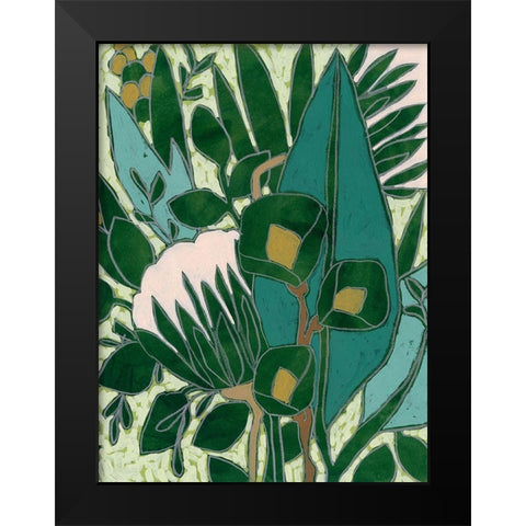 Bottle Glass Garden I Black Modern Wood Framed Art Print by Vess, June Erica