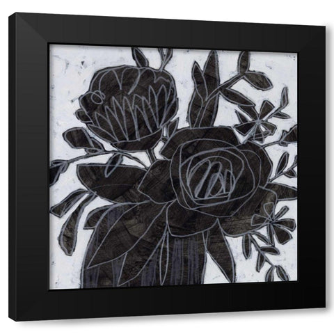 Chalkboard Garden I Black Modern Wood Framed Art Print with Double Matting by Vess, June Erica