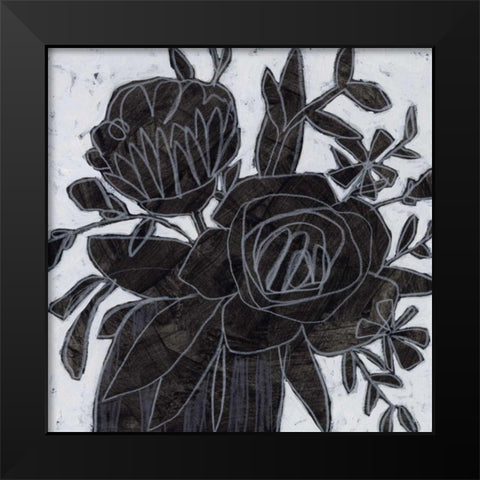 Chalkboard Garden I Black Modern Wood Framed Art Print by Vess, June Erica