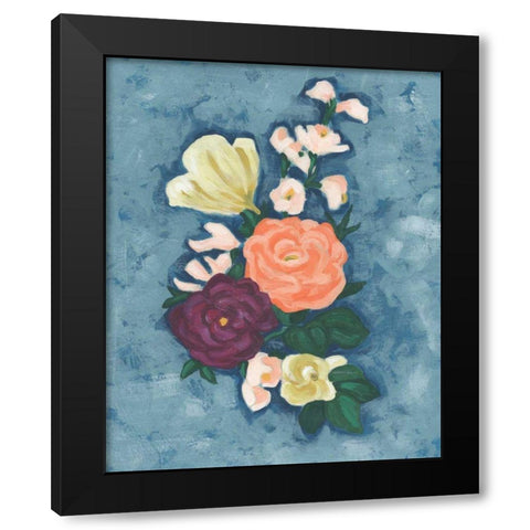 Floral Portrait I Black Modern Wood Framed Art Print with Double Matting by Vess, June Erica