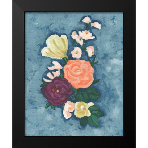 Floral Portrait I Black Modern Wood Framed Art Print by Vess, June Erica