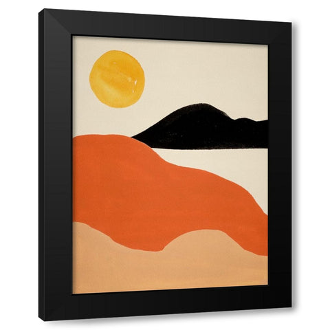 New Day II Black Modern Wood Framed Art Print with Double Matting by Wang, Melissa