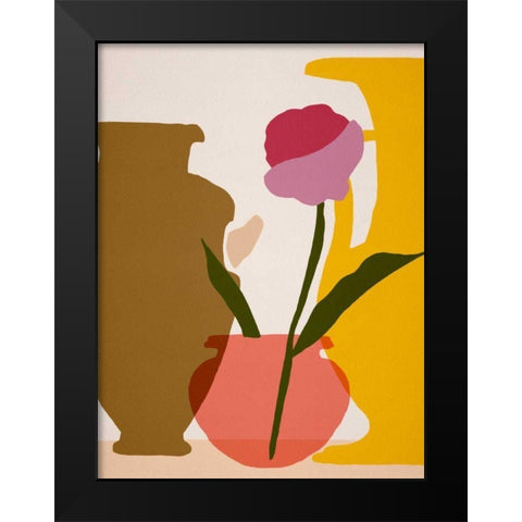 Flower Dance I Black Modern Wood Framed Art Print by Wang, Melissa