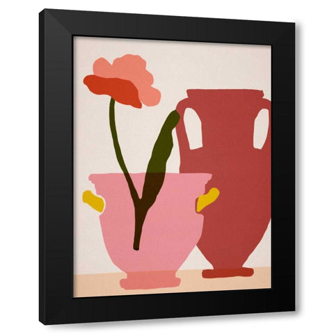 Flower Dance II Black Modern Wood Framed Art Print with Double Matting by Wang, Melissa