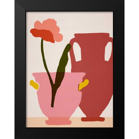 Flower Dance II Black Modern Wood Framed Art Print by Wang, Melissa