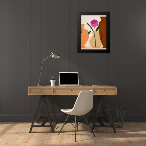 Flower Dance III Black Modern Wood Framed Art Print by Wang, Melissa