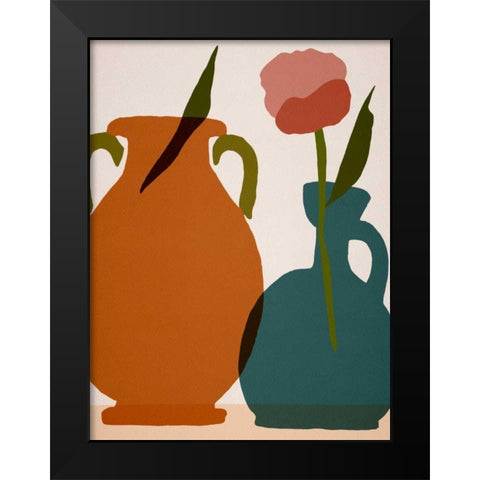 Flower Dance IV Black Modern Wood Framed Art Print by Wang, Melissa