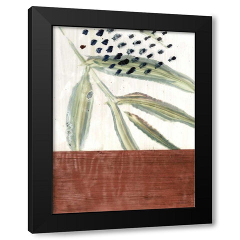 Ceramic Leaves I Black Modern Wood Framed Art Print by Stramel, Renee W.