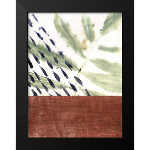 Ceramic Leaves II Black Modern Wood Framed Art Print by Stramel, Renee W.