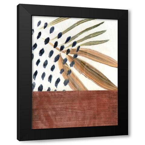 Ceramic Leaves III Black Modern Wood Framed Art Print with Double Matting by Stramel, Renee W.
