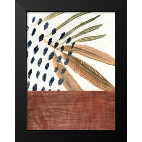 Ceramic Leaves III Black Modern Wood Framed Art Print by Stramel, Renee W.