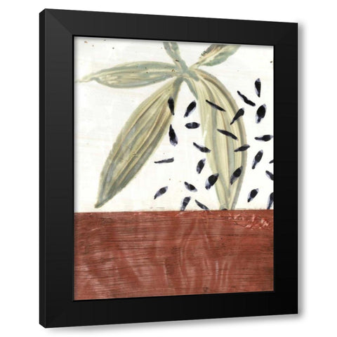 Ceramic Leaves IV Black Modern Wood Framed Art Print by Stramel, Renee W.