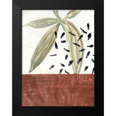 Ceramic Leaves IV Black Modern Wood Framed Art Print by Stramel, Renee W.
