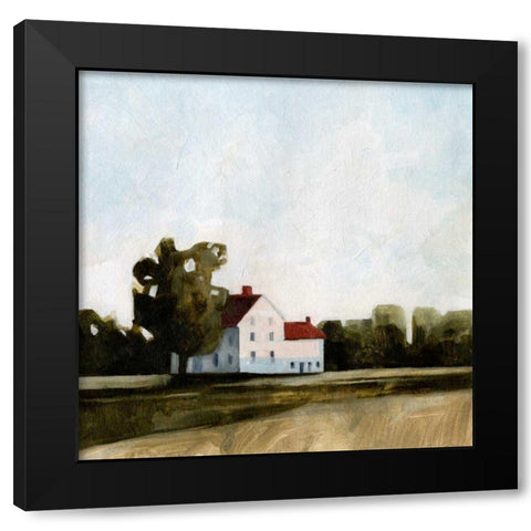Quiet Farmhouse I Black Modern Wood Framed Art Print with Double Matting by Caroline, Emma