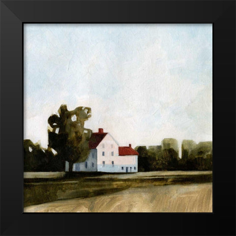 Quiet Farmhouse I Black Modern Wood Framed Art Print by Caroline, Emma