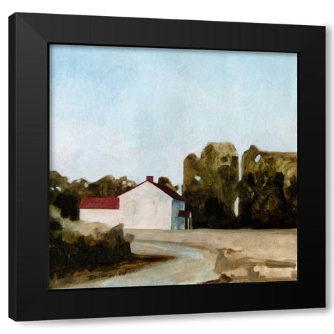 Quiet Farmhouse II Black Modern Wood Framed Art Print by Caroline, Emma