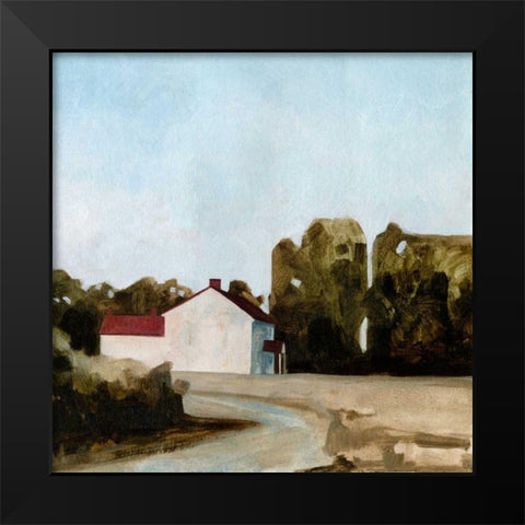 Quiet Farmhouse II Black Modern Wood Framed Art Print by Caroline, Emma
