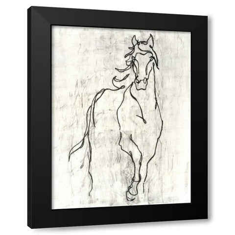 Embellished Horse Contour Black Modern Wood Framed Art Print with Double Matting by Harper, Ethan