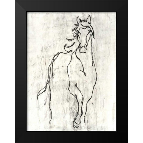 Embellished Horse Contour Black Modern Wood Framed Art Print by Harper, Ethan