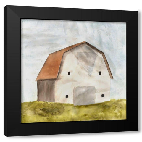 Embellished Serene Barn Black Modern Wood Framed Art Print with Double Matting by Caroline, Emma