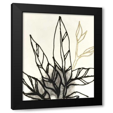 Embellished Tropical Contour II Black Modern Wood Framed Art Print by Vess, June Erica